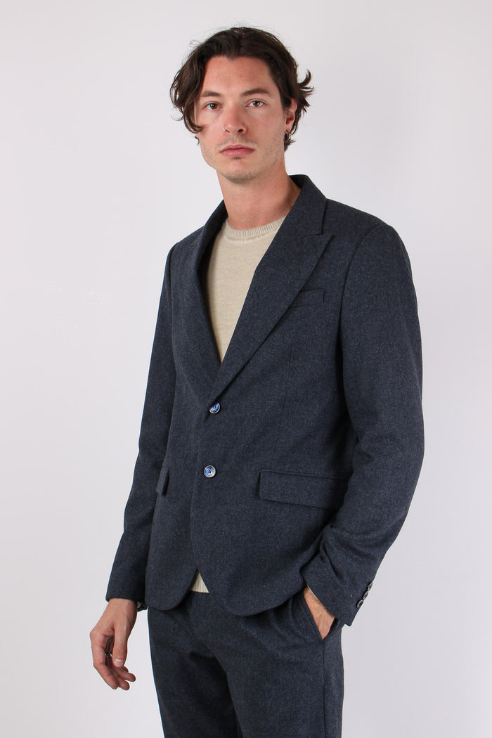 Volo Giacca Spinata Blu-3