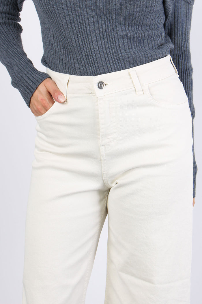 Pantalone Bull Orlo Alto Burro-7