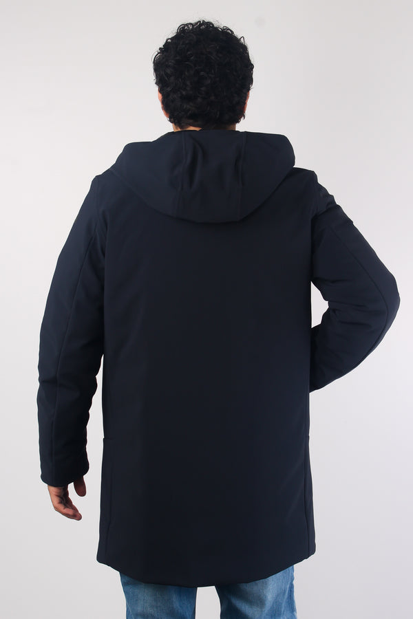 Parka Nylon Tecnico Blue Black-2