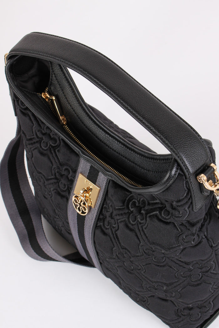 Cate Hobo Velluto Jacquard Nero/grigio-4