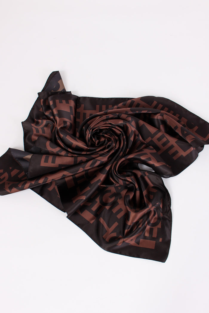 Foulard Multilogo Marrone-3