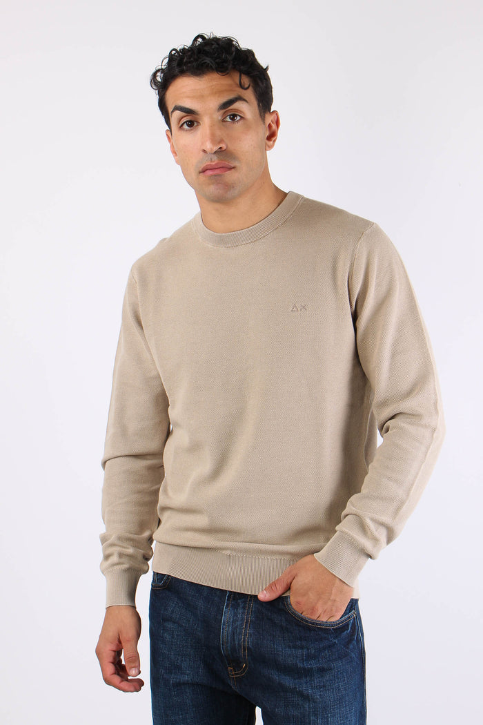 Maglia Girocollo Punto Riso Stone