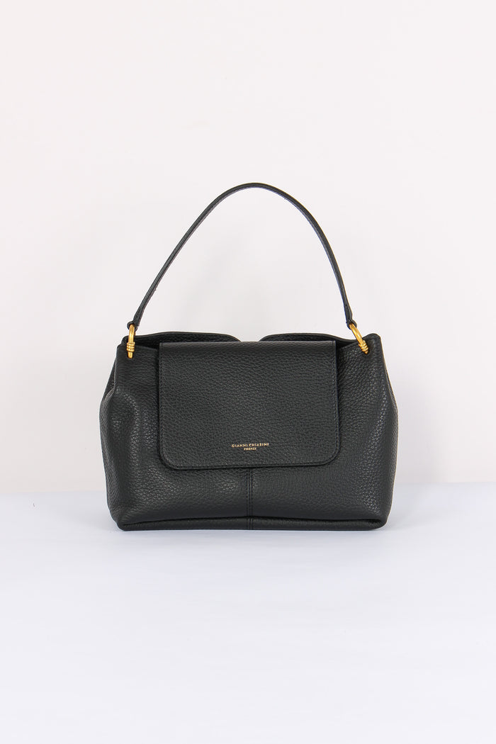 Sandra Shopping Patta Pelle Martellata Nero