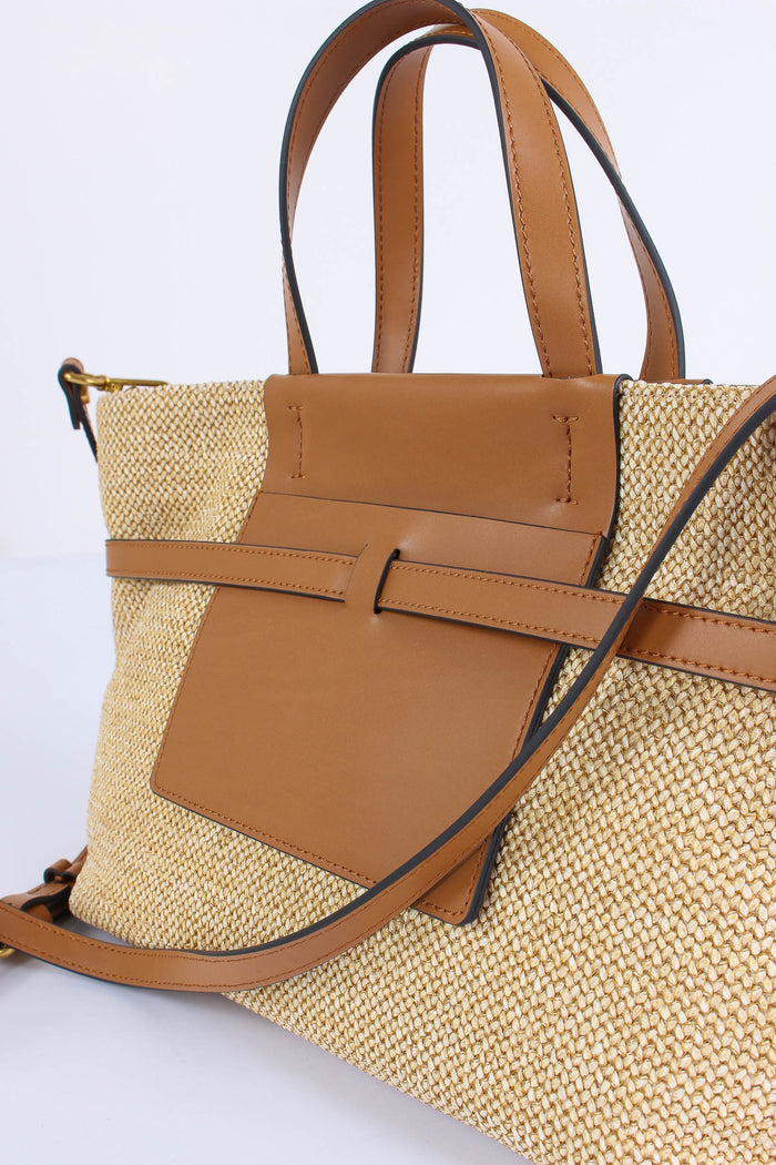 Belty Shopping Mini Rafia Naturale/cuoio-7