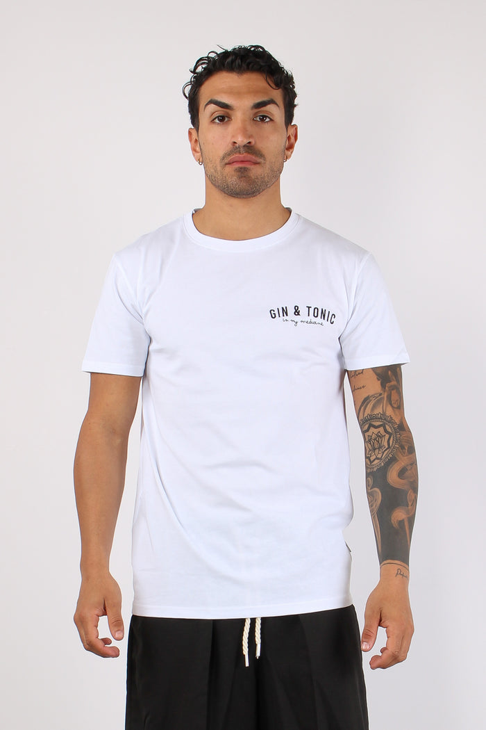 T-shirt Ricamo Gin & Tonic Bianco-5