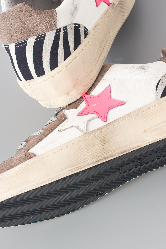 Sneaker New Star Zebra Bianco/fuxia-6