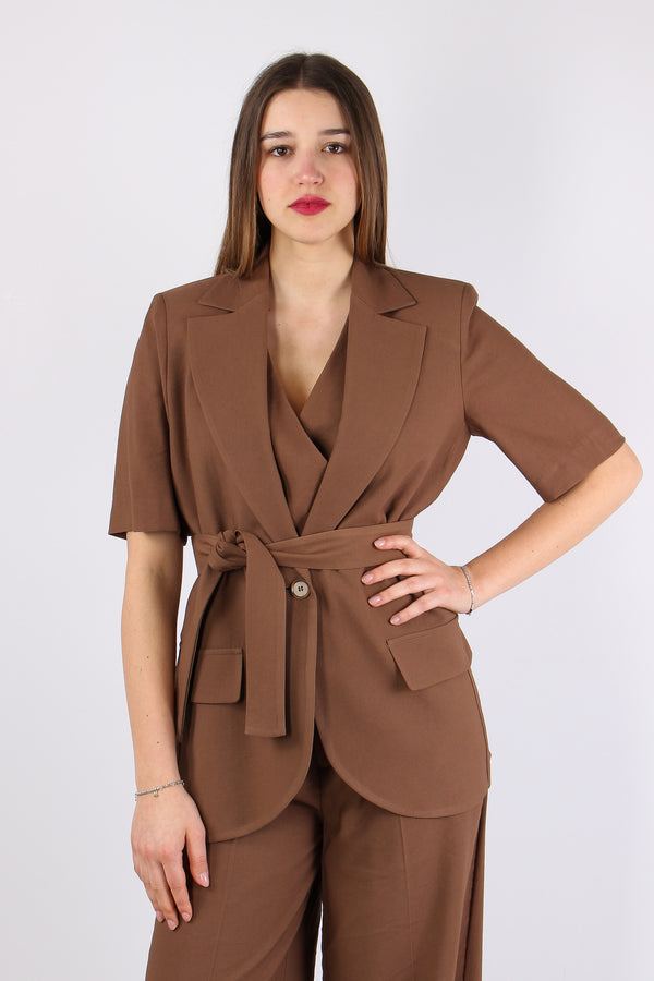 Giacca M/m Cinturata Cioccolato-2