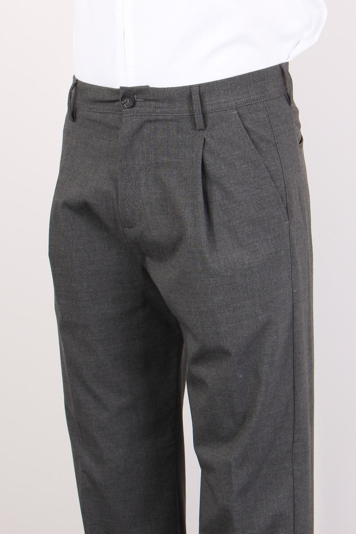 Mente Pantalone Dritto Pence Grigio-7