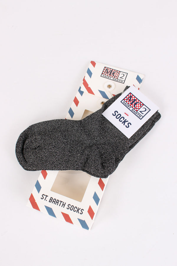 Calzino Lungo Lurex Nero