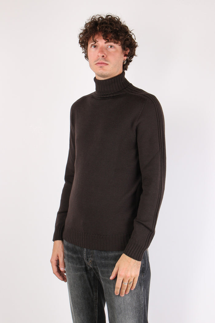 Collo Alto Pura Lana Dark Chocolate-3