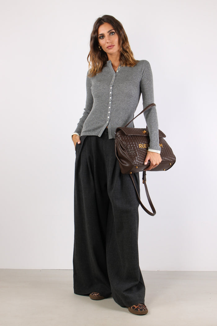 Maglia Costina Bottoncini Grigio-3