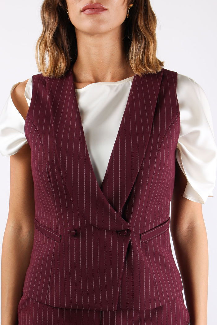 Gilet Gessato Bordeaux-7