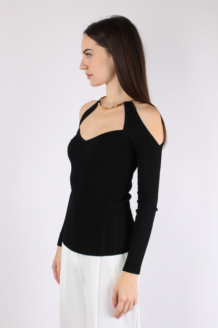 Maglia Oblo Spalle Nero-4
