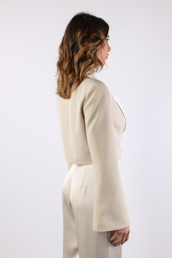 Giacca Corta Raso Light Sand-8
