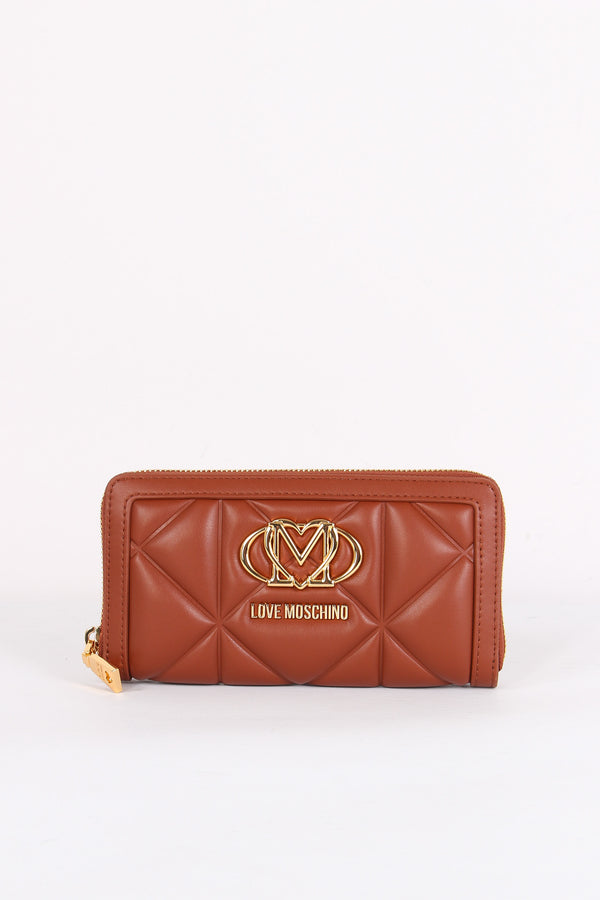 Zip Around Matelasse Castagna