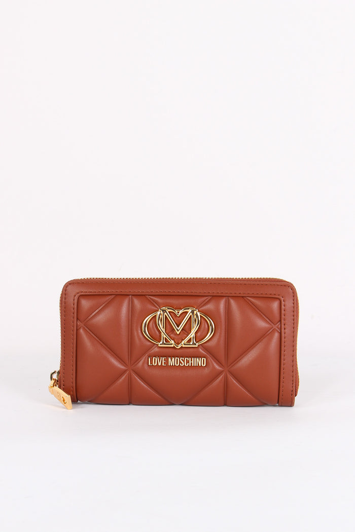 Zip Around Matelasse Castagna