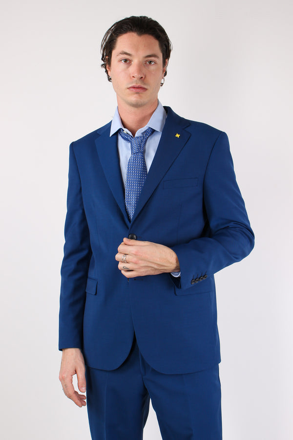 Abito Misto Lana Slim Blu Aperto-2