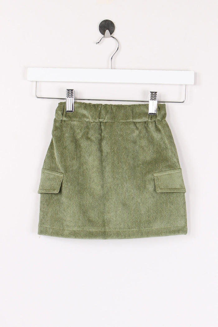 Gonna Velluto Liscio Verde-3