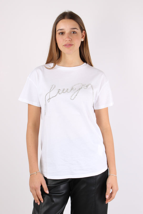 T-shirt Scritta Catena Bianco/chains