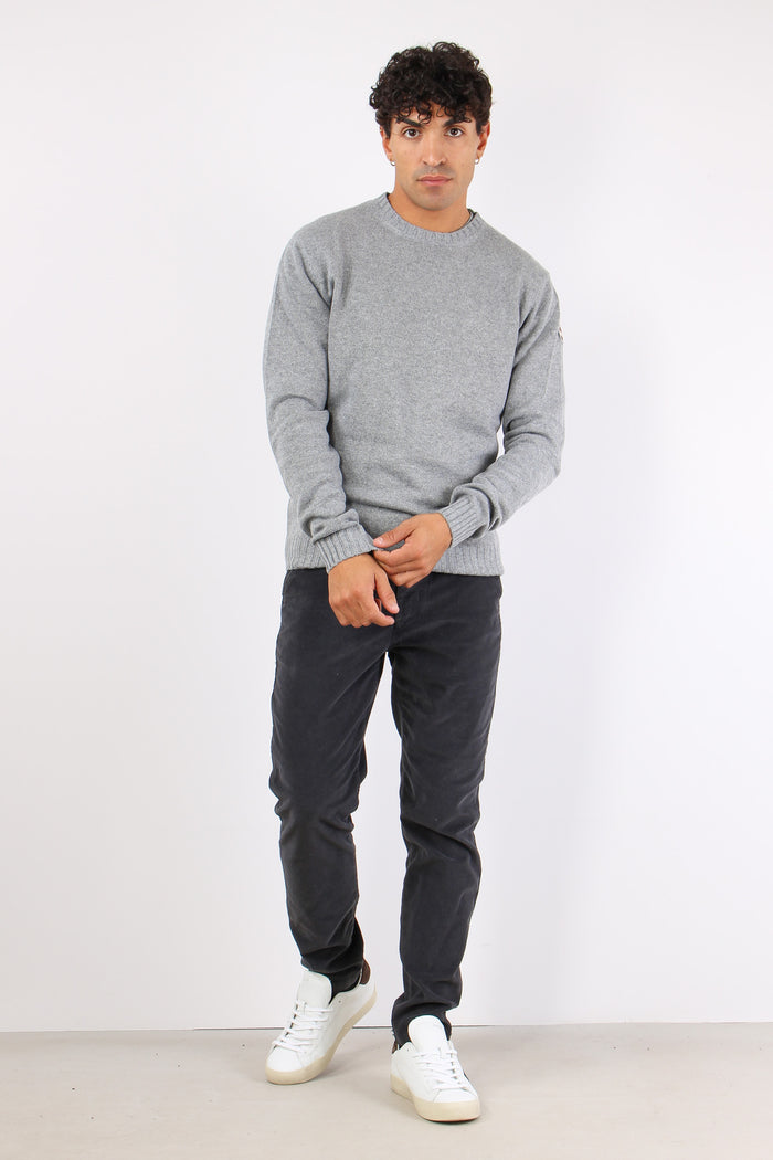 Pullover Basico Logo Grigio Melange