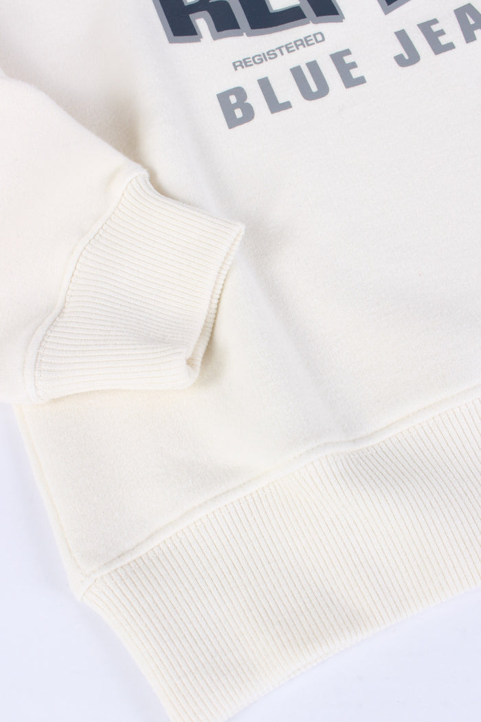 Felpa Girocollo Stampa Panna-5