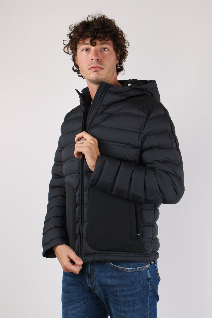 Piumino Bimateriale Nero-3