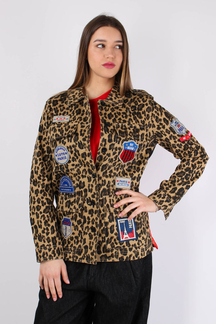 Giacca Over Fantasia Patch Leopard-5