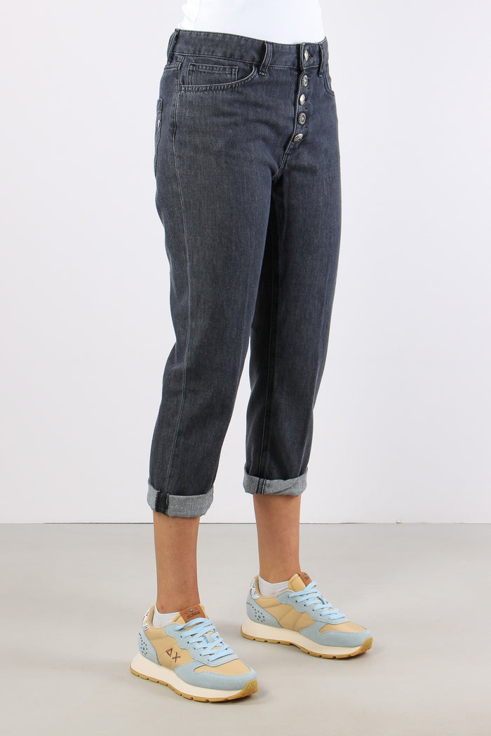 Koons Denim Loose Bottone Gioiello Nero-10