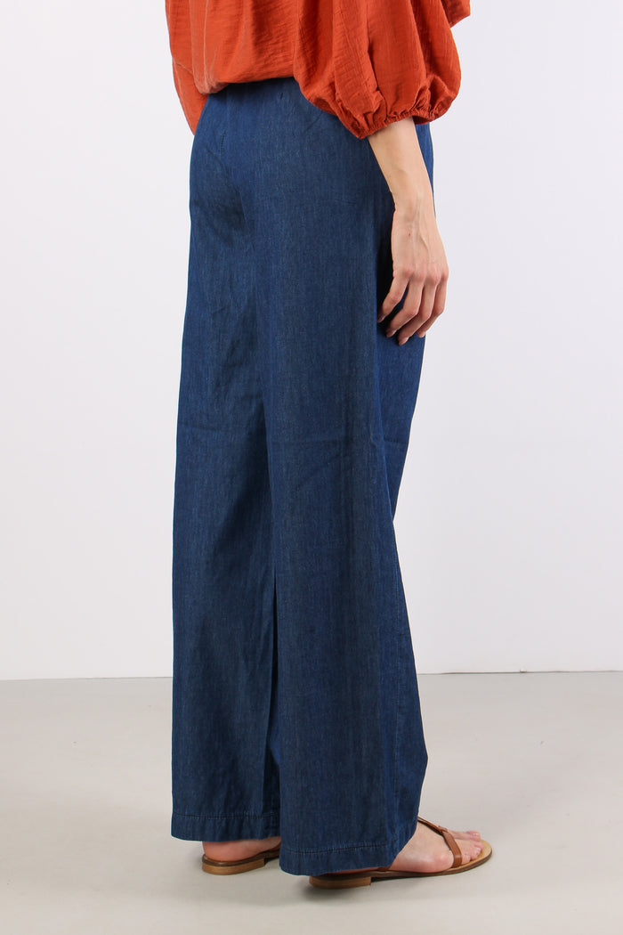 Pantalone Chambray Gamba Dritt Denim-5