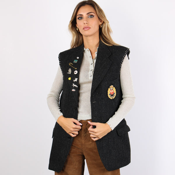 Gilet Patchwork Grey Mix-2