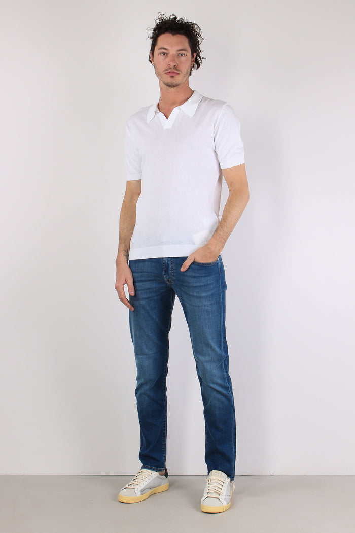 Polo Manica Corta Basica Optic White-5