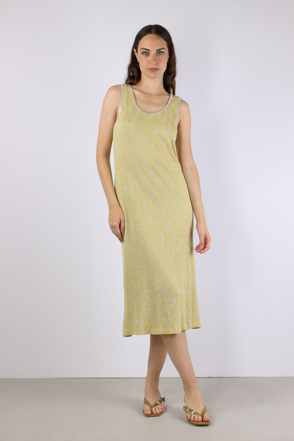 Abito Jacquard Lurex Naturale/giallo