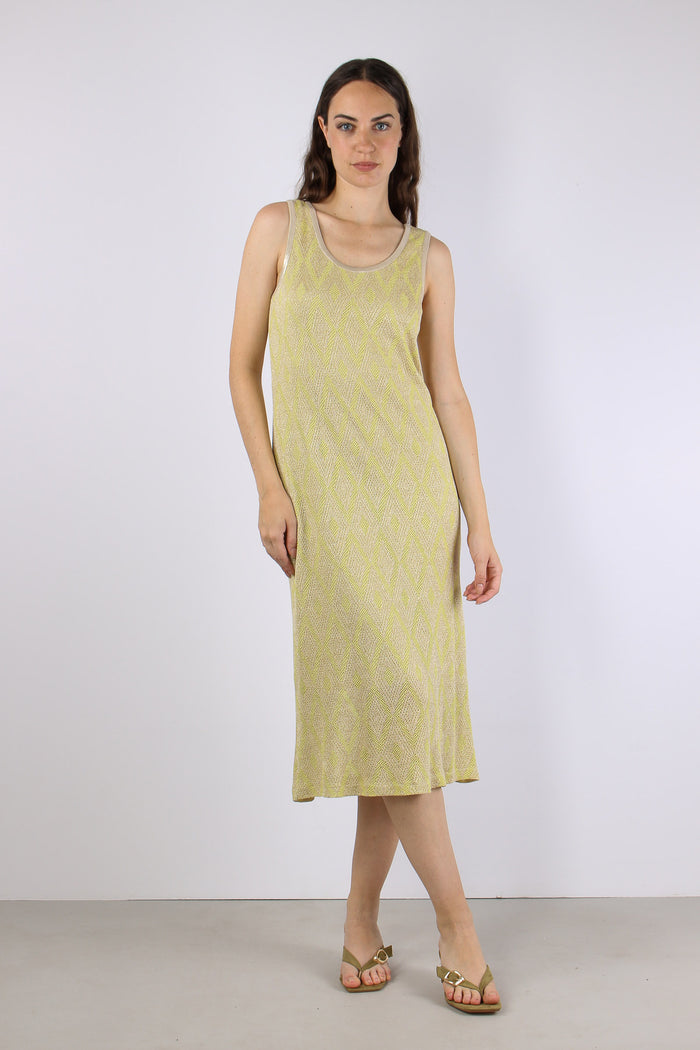Abito Jacquard Lurex Naturale/giallo