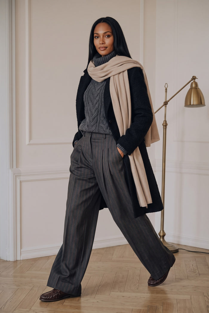 Pantalone Pences Gessato Grigio/ruggine