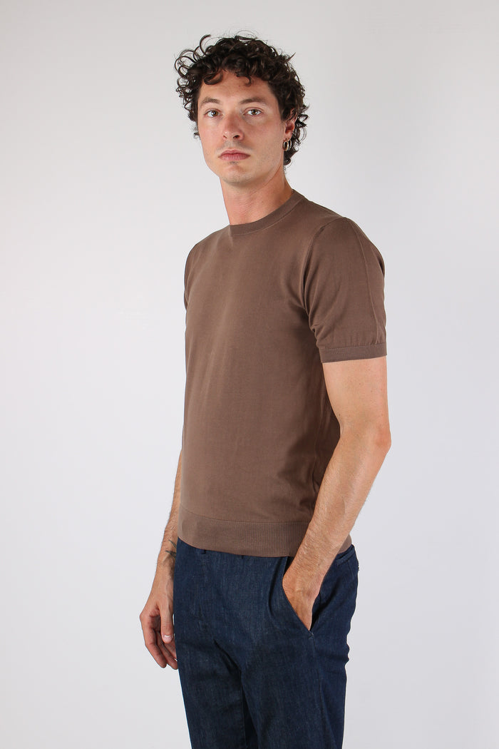 Maglia Girocollo M/m 100% Cotone Cacao-3