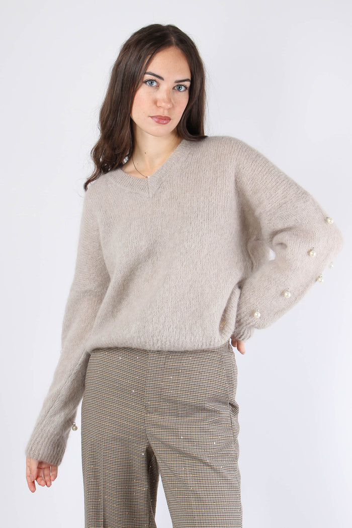 Maglia Manica Perle Nude-2