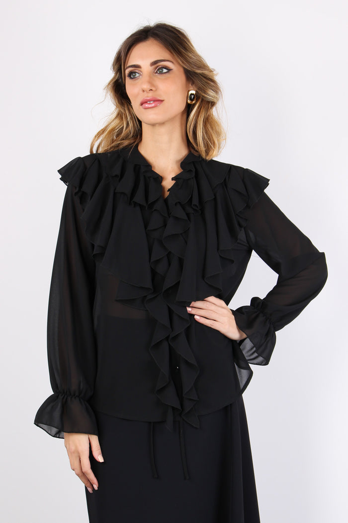 Blusa Georgette Rouge Nero