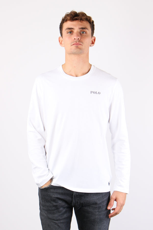 T-shirt Girocollo Ml Scritta White Tee