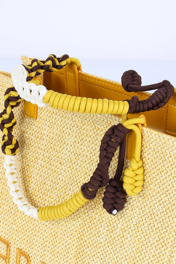 Poppy Shopping Small Rafia Banana-7