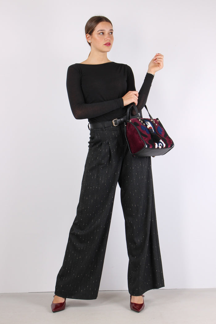 Pantalone Filo Lurex Doppia Pe Grigio-4