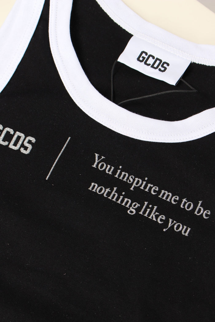 Top Costina Profilo Contrasto Black/white-10