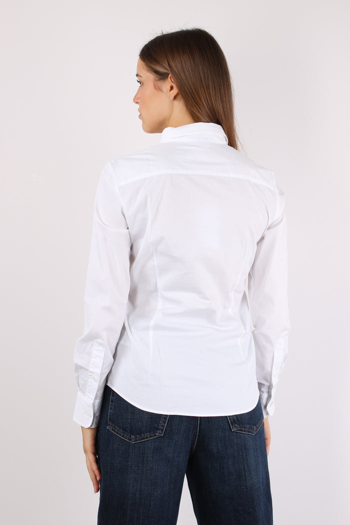 Camicia Slim Cotone Bianco-5