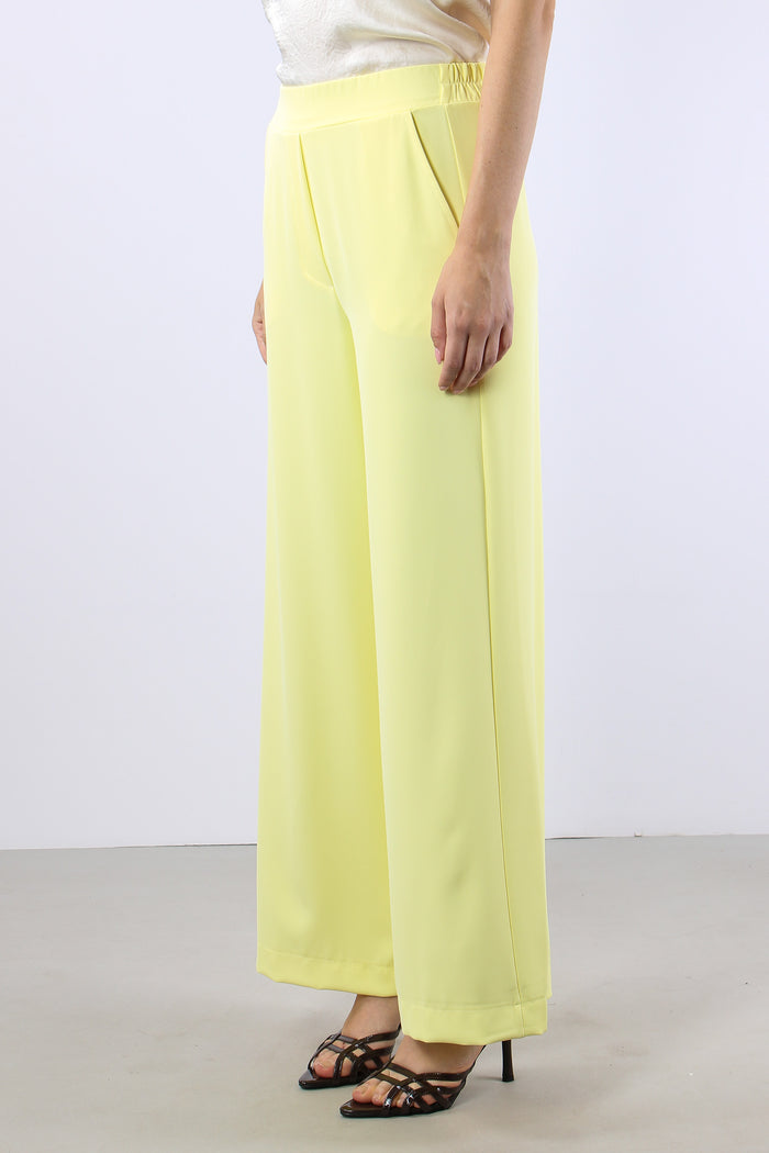 Pantalone Palazzo Fluido Giallo-7