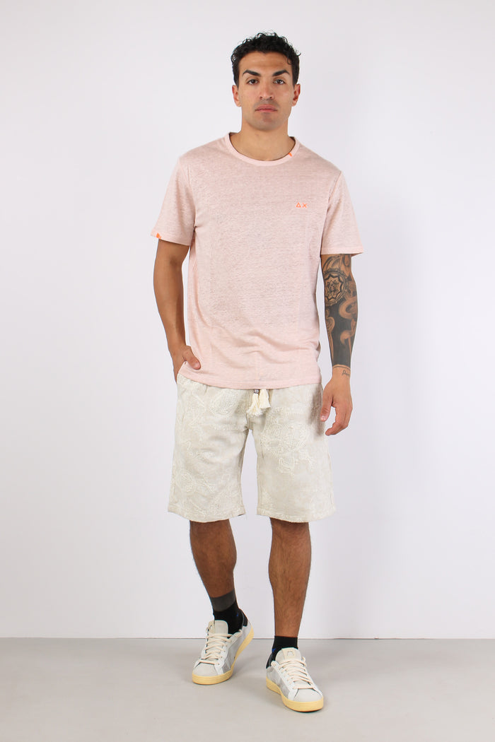 T-shirt Basica Lino Porcellana-5