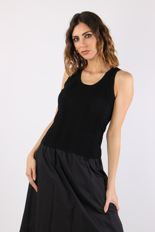Cose Top Smanicato Nero-2