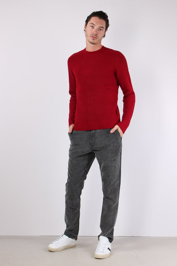 Maglia Giroccolo Misto Lana Burgundy Red-2