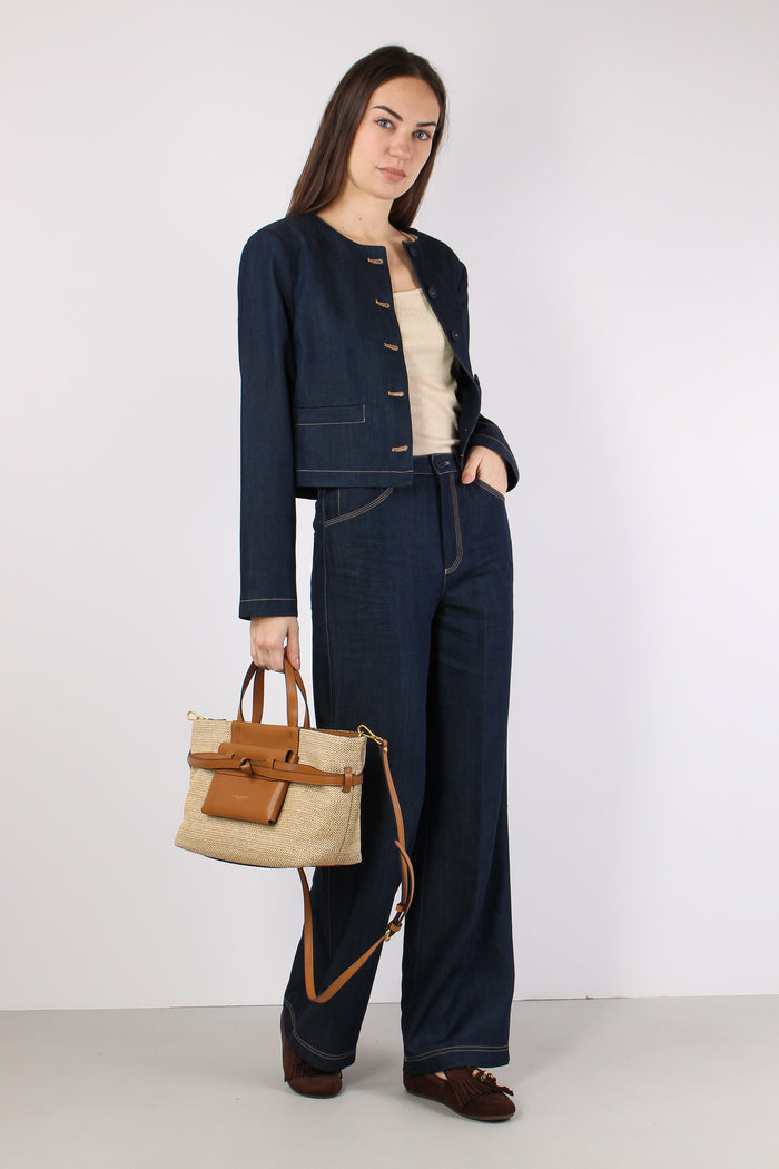 Giacca Chambry Bottoni Blu Denim-6