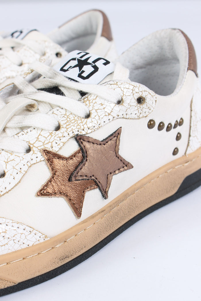 Sneakers Week Star Borchie Bianco/bronzo-7
