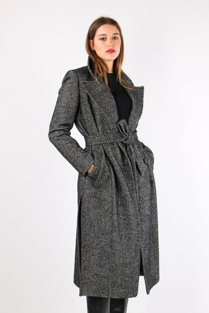 Cappotto Resca Spacchi Nero/panna-7