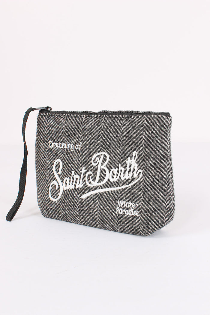 Pochette Harringbone Nero/grigio-4